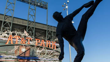 Oct 10, 2016; San Francisco, CA, USA; A general view of the exterior of the stadium before game three of the 2016 NLDS playoff baseball game between the San Francisco Giants and the Chicago Cubs at AT&T Park. Mandatory Credit: John Hefti-USA TODAY Sports