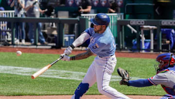 Kyle Isbel #28 of the Kansas City Royals (Photo by Ed Zurga/Getty Images)