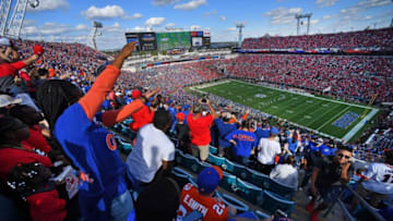 The Florida Gators went into the half trailing the Georgia Bulldogs 24 to 0. The Florida Gators were the home team for this years annual Florida vs Georgia college football rivalry game at TIAA Bank field in Jacksonville, Florida Saturday, October 30, 2021. [Bob Self/Florida Times-Union]Florida Fans
