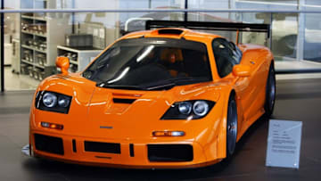 WOKING, UNITED KINGDOM - NOVEMBER 05: The Mclaren F1LM racing car that Lewis Hamilton has set his sights on sits in the museum at the Mclaren Technical Center on November 5, 2008 in Woking, England. (Photo by Clive Rose/Getty Images)