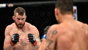 NORFOLK, VA - NOVEMBER 11: (L-R) Nate Marquardt faces Cezar Ferreira of Brazil in their middleweight bout during the UFC Fight Night event inside the Ted Constant Convention Center on November 11, 2017 in Norfolk, Virginia. (Photo by Brandon Magnus/Zuffa LLC/Zuffa LLC via Getty Images)