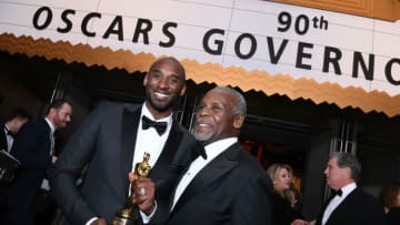Best Animated Short Film laureate US basketball player Kobe Bryant (L) and US actor Danny Glover attend the 90th Annual Academy Awards Governors Ball at the Hollywood