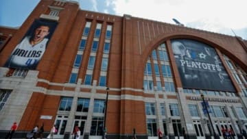 Apr 26, 2014; Dallas, TX, USA; General view outside the American Airlines Center before the game between the Dallas Mavericks and San Antonio Spurs in game three of the first round of the 2014 NBA Playoffs. Mandatory Credit: Kevin Jairaj-USA TODAY Sports