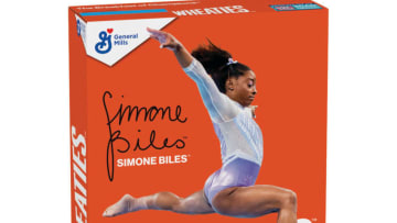 Simone Biles unveils new Wheaties box, honors foster kids by sharing her adoption story. Image courtesy of General Mills