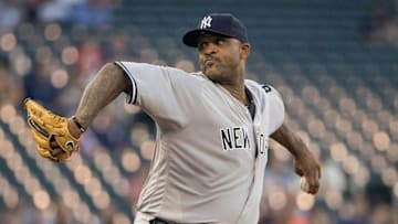 Jun 16, 2016; Minneapolis, MN, USA; New York Yankees starting pitcher CC Sabathia (52) delivers a pitch in the first inning against the Minnesota Twins at Target Field. Mandatory Credit: Jesse Johnson-USA TODAY Sports
