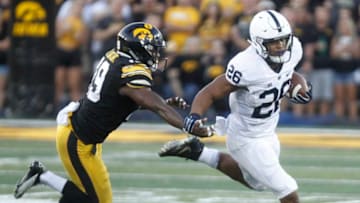 IOWA CITY, IOWA- SEPTEMBER 23: Running back Saquon Barkley (Photo by Matthew Holst/Getty Images)