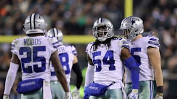 PHILADELPHIA, PA - NOVEMBER 11: Middle linebacker Jaylon Smith #54 of the Dallas Cowboys celebrates against the Philadelphia Eagles during the third quarter at Lincoln Financial Field on November 11, 2018 in Philadelphia, Pennsylvania. The Dallas Cowboys won 27-20. (Photo by Elsa/Getty Images)