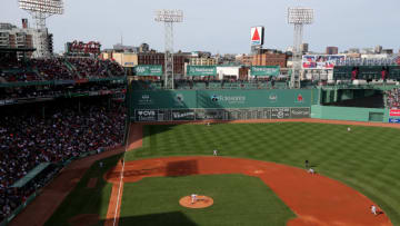 BOSTON, MA - APRIL 15: A general view of Fenway Park during the game between the Boston Red Sox and the Tampa Bay Rays on April 15, 2017 in Boston, Massachusetts. All players are wearing
