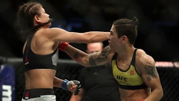 DALLAS, TX - SEPTEMBER 08: (L-R) Karolina Kowalkiewicz and Jessica Andrade in their WomenÕs Strawweight bout during UFC 228 at American Airlines Center on September 8, 2018 in Dallas, United States. (Photo by Ronald Martinez/Getty Images)