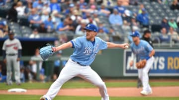 KANSAS CITY, MO - APRIL 3: Jake Diekman #40 relief pitcher of the Kansas City Royals throws against the Minnesota Twins at Kauffman Stadium on April 3, 2019 in Kansas City, Missouri. (Photo by Ed Zurga/Getty Images)