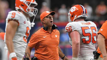 Clemson head coach Dabo Swinney during the second quarter at the Mercedes-Benz Stadium in Atlanta, Georgia Monday, September 5, 2022.Ncaa Fb Clemson At Georgia Tech
