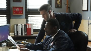 CHICAGO FIRE -- "Hiding Not Seeking" Episode 613 -- Pictured: (l-r) Jesse Spencer as Matthew Casey, Eamonn Walker as Wallace Boden -- (Photo by: Elizabeth Morris/NBC)