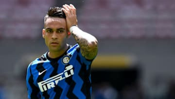 STADIO GIUSEPPE MEAZZA, MILAN, ITALY - 2021/05/23: Lautaro Martinez of FC Internazionale looks on during the Serie A football match between FC Internazionale and Udinese Calcio. FC Internazionale won 5-1 over Udinese Calcio. (Photo by Nicolò Campo/LightRocket via Getty Images)