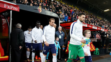 WATFORD, ENGLAND - DECEMBER 02: Hugo Lloris of Tottenham Hotspur leads out the team during the Premier League match between Watford and Tottenham Hotspur at Vicarage Road on December 02, 2017 in Watford, England. (Photo by Richard Heathcote/Getty Images)