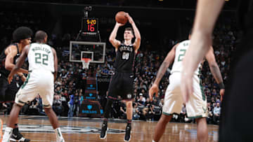 Brooklyn Nets Rodiocs Kurucs. Mandatory Copyright Notice: Copyright 2019 NBAE (Photo by Nathaniel S. Butler/NBAE via Getty Images)