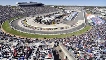 Apr 2, 2016; Martinsville, VA, USA; A general view of Martinsville Speedway during the Alpha Energy Solutions 250. Mandatory Credit: Michael Shroyer-USA TODAY Sports
