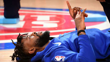 DETROIT, MI - JANUARY 21: Reggie Bullock #25 of the Detroit Pistons warms up before the game against the Brooklyn Nets on January 21, 2018 at the Little Caesars Arena in Detroit, Michigan. Copyright 2018 NBAE (Photo by Chris Schwegler/NBAE via Getty Images)