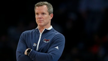 Mar 23, 2023; New York, NY, USA; Florida Atlantic Owls head coach Dusty May watches from the sideline in the game against the Tennessee Volunteers in the first half at Madison Square Garden. Mandatory Credit: Brad Penner-USA TODAY Sports