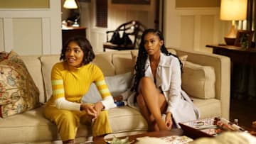 Black Lightning -- "The Book of Occupation: Chapter Three" -- Image BLK303A_0203r.jpg -- Pictured (L-R): China Anne McClain as Jennifer and Nafessa Williams as Anissa -- Photo: Annette Brown/The CW -- © 2019 The CW Network, LLC. All rights reserved.