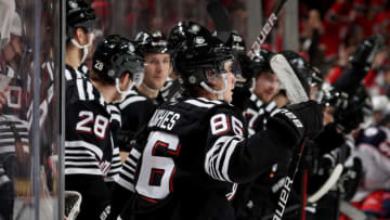 Jack Hughes #86 of the New Jersey Devils (Photo by Elsa/Getty Images)