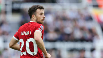 NEWCASTLE UPON TYNE, ENGLAND - AUGUST 27: Diogo Jota of Liverpool during the Premier League match between Newcastle United and Liverpool FC at St. James Park on August 27, 2023 in Newcastle upon Tyne, England. (Photo by Matthew Ashton - AMA/Getty Images)