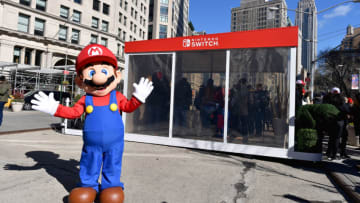 NEW YORK, NY - MARCH 03: In this photo provided by Nintendo of America, Mario makes a guest appearance at the Nintendo Switch in Unexpected Places activation at Madison Square Park in New York. The new Nintendo Switch home gaming system launches worldwide today on March 3, 2017 in New York City. (Photo by Michael Loccisano/Getty Images for Nintendo of America)