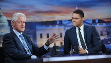 NEW YORK, NY - SEPTEMBER 15: 42nd President of the United States Bill Clinton(L) and Trevor Noah attend The Daily Show with Trevor Noah on September 15, 2016 in New York City. (Photo by Brad Barket/Getty Images for Comedy Central)