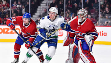 MONTREAL, QC - JANUARY 07: Montreal Canadiens and Jake Virtanen. (Photo by Minas Panagiotakis/Getty Images)