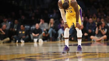 LOS ANGELES, CALIFORNIA - MARCH 04: LeBron James #23 of the Los Angeles Lakers looks on during the second half of a game against the LA Clippers at Staples Center on March 04, 2019 in Los Angeles, California. The Los Angeles Clippers defeated the Los Angeles Lakers 113-105. (Photo by Sean M. Haffey/Getty Images)