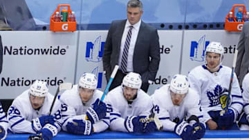 Head Coach Sheldon Keefe of the Toronto Maple Leafs. (Photo by Andre Ringuette/Freestyle Photo/Getty Images)