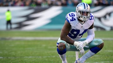PHILADELPHIA, PA - JANUARY 01: Randy Gregory #94 of the Dallas Cowboys rests during a timeout against the Philadelphia Eagles during the fourth quarter at Lincoln Financial Field on January 1, 2017 in Philadelphia, Pennsylvania. The Eagles won 27-13. (Photo by Corey Perrine/Getty Images)