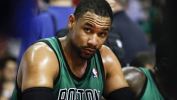 Apr 5, 2014; Auburn Hills, MI, USA; Boston Celtics center Jared Sullinger (7) on the bench during the third quarter against the Detroit Pistons at The Palace of Auburn Hills. Pistons beat the Celtics 115-111. Mandatory Credit: Raj Mehta-USA TODAY Sports