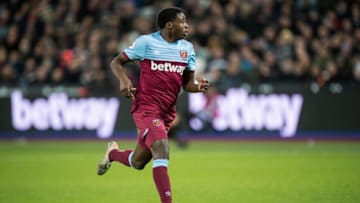 LONDON, ENGLAND - JANUARY 29: Jeremy Ngakia of West Ham United during the Premier League match between West Ham United and Liverpool FC at London Stadium on January 29, 2020 in London, United Kingdom. (Photo by Sebastian Frej/MB Media/Getty Images)