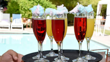 PALM SPRINGS, CA - APRIL 15: A cotton candy cocktail is seen during POPSUGAR and The Council of Fashion Designers of America's (CFDA) Brunch with Designers Emily Current and Meritt Elliott of THE GREAT., and Clare Vivier of Clare V. at the POPSUGAR Cabana Club at Colony Palms Hotel on April 15, 2017 in Palm Springs, California. (Photo by Michael Kovac/Getty Images for POPSUGAR )