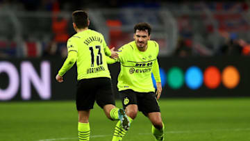 Mats Hummels and Raphael Guerreiro. (Photo by Martin Rose/Getty Images)