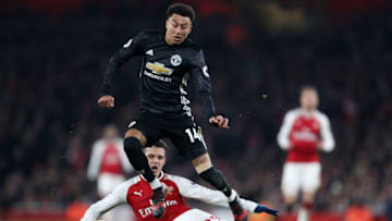 LONDON, ENGLAND - DECEMBER 02: Granit Xhaka of Arsenal and Jesse Lingard of Manchester United during the Premier League match between Arsenal and Manchester United at Emirates Stadium on December 2, 2017 in London, England. (Photo by James Baylis - AMA/Getty Images)