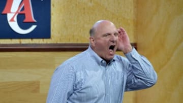 Aug 18, 2014; Los Angeles, CA, USA; Los Angeles Clippers owner Steve Ballmer at fan fest at Staples Center. Mandatory Credit: Kirby Lee-USA TODAY Sports