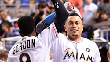 MIAMI, FL - AUGUST 15: Giancarlo Stanton (Photo by Mark Brown/Getty Images)