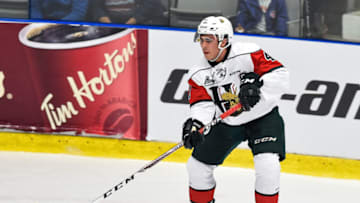 BOISBRIAND, QC - OCTOBER 20: Maxime Fortier #41 of the Halifax Mooseheads skates against the Blainville-Boisbriand Armada during the QMJHL game at Centre d'Excellence Sports Rousseau on October 20, 2017 in Boisbriand, Quebec, Canada. The Halifax Mooseheads defeated the Blainville-Boisbriand Armada 4-2. (Photo by Minas Panagiotakis/Getty Images)