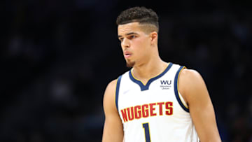 Michael Porter Jr. #1 of the Denver Nuggets looks on against the Minnesota Timberwolves during the first quarter at Ball Arena on 8 Oct. 2021 in Denver, Colorado. (Photo by C. Morgan Engel/Getty Images)
