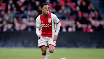 AMSTERDAM, NETHERLANDS - NOVEMBER 10: Sergino Dest of Ajax during the Dutch Eredivisie match between Ajax v FC Utrecht at the Johan Cruijff Arena on November 10, 2019 in Amsterdam Netherlands (Photo by Erwin Spek/Soccrates/Getty Images)