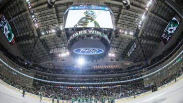 Jan 7, 2016; Dallas, TX, USA; The Dallas Stars celebrate the win over the Winnipeg Jets at the American Airlines Center. The Stars defeat the Jets 2-1 in the overtime shootout. Mandatory Credit: Jerome Miron-USA TODAY Sports