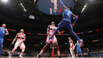 WASHINGTON, DC - NOVEMBER 7: Nerlens Noel #3 of the Dallas Mavericks dunks against the Washington Wizards on November 7, 2017 at Capital One Arena in Washington, DC. NOTE TO USER: User expressly acknowledges and agrees that, by downloading and or using this Photograph, user is consenting to the terms and conditions of the Getty Images License Agreement. Mandatory Copyright Notice: Copyright 2017 NBAE (Photo by Ned Dishman/NBAE via Getty Images)