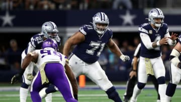 ARLINGTON, TEXAS - NOVEMBER 10: La'el Collins #71 of the Dallas Cowboys at AT&T Stadium on November 10, 2019 in Arlington, Texas. (Photo by Ronald Martinez/Getty Images)