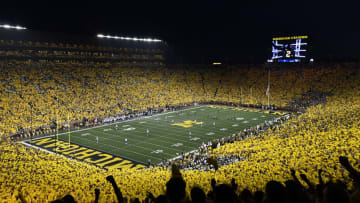 ANN ARBOR, MICHIGAN - SEPTEMBER 11: A general view of the Michigan Wolverines Football field before the game against the Washington Huskies at Michigan Stadium on September 11, 2021 in Ann Arbor, Michigan. (Photo by Alika Jenner/Getty Images)