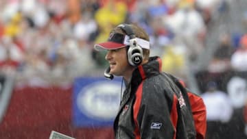 TAMPA, FL - NOVEMBER 30: Coach Jon Gruden of the Tampa Bay Buccaneers directs play against the New Orleans Saints at Raymond James Stadium on November 30, 2008 in Tampa, Florida. (Photo by Al Messerschmidt/Getty Images)