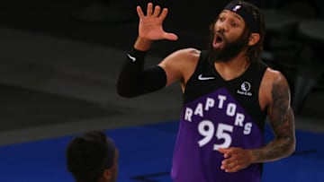 NEW YORK, NY - APRIL 11: DeAndre' Bembry #95 of the Toronto Raptors (Photo by Rich Schultz/Getty Images)
