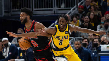 Justin Holiday, Coby White, Chicago Bulls Mandatory Credit: Trevor Ruszkowski-USA TODAY Sports