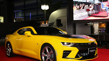 TOKYO, JAPAN - JULY 20: Chevrolet Camaro Is displayed at the Japanese premiere of "Transformers: The Last Knight" at TOHO Cinemas Shinjuku on July 20, 2017 in Tokyo, Japan. (Photo by Koji Watanabe/Getty Images for Paramount Pictures)