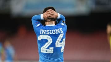 NAPLES, ITALY - FEBRUARY 25: Napoli's player Lorenzo Insigne stands disappointed the UEFA Europa League Round of 32 second leg match between SSC Napoli and Villarreal FC on February 25, 2016 in Naples, Italy. (Photo by Francesco Pecoraro/Getty Images)